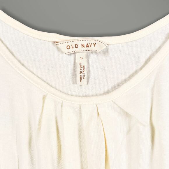 VTG 2008 Y2K Old Navy Basic Cami Tank Top Pleated Cream‎ Layer Beach Capsule S - Picture 5 of 10